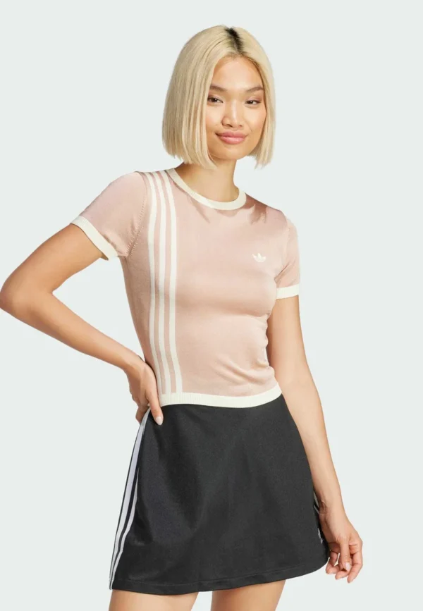 Remera ADIDAS KNITTED (Tejida de hilo Blanca y Rosa) - Imagen 2