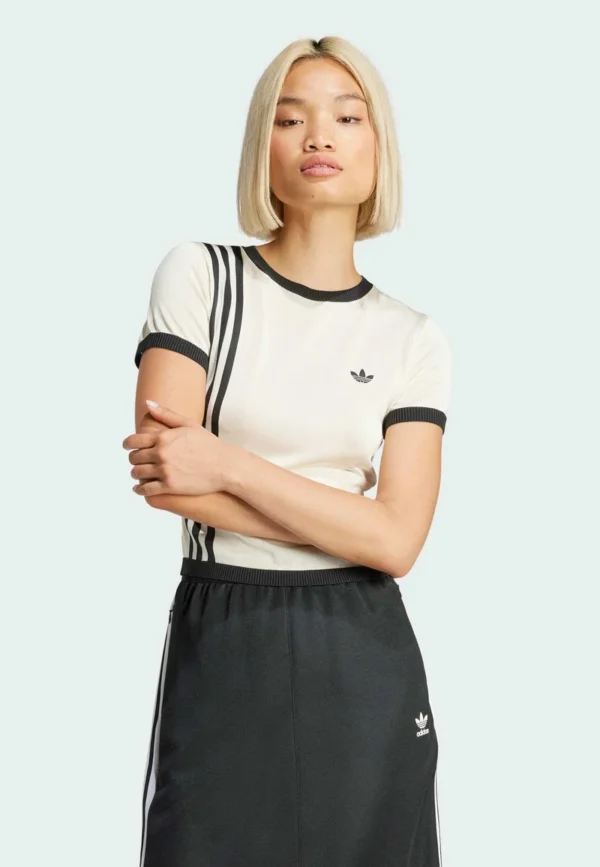 Remera ADIDAS KNITTED (Tejida de hilo Blanca y Rosa) - Imagen 4