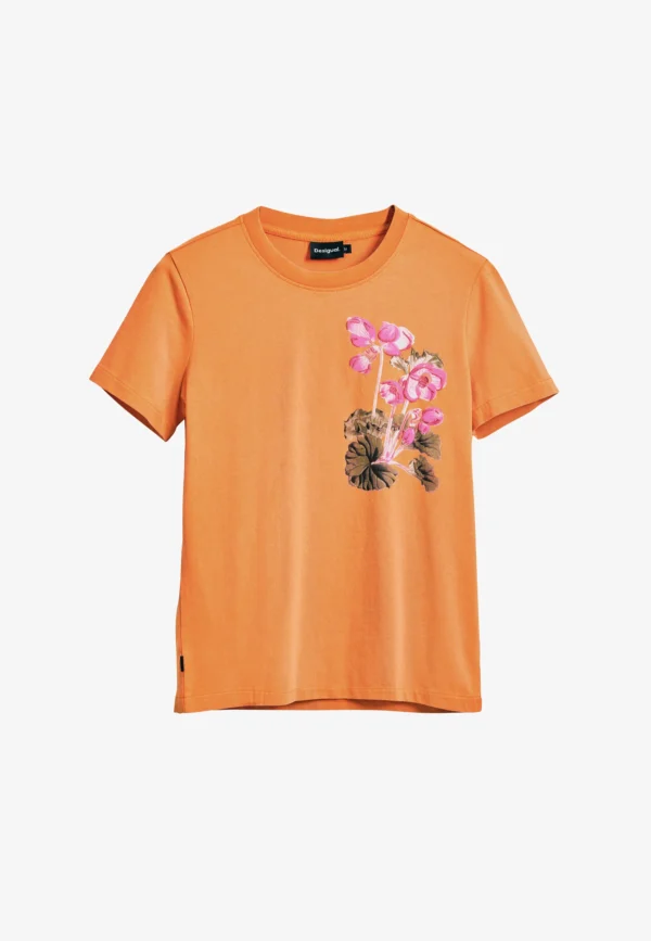 Camiseta Estamapda DESIGUAL naranja