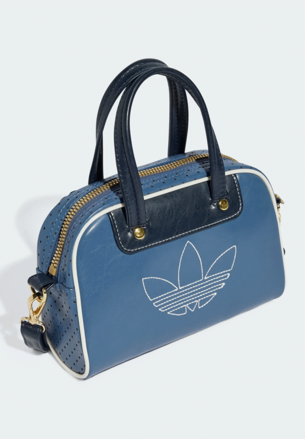 Bolso de mano azul vintage mini bowling adidas original - Imagen 4