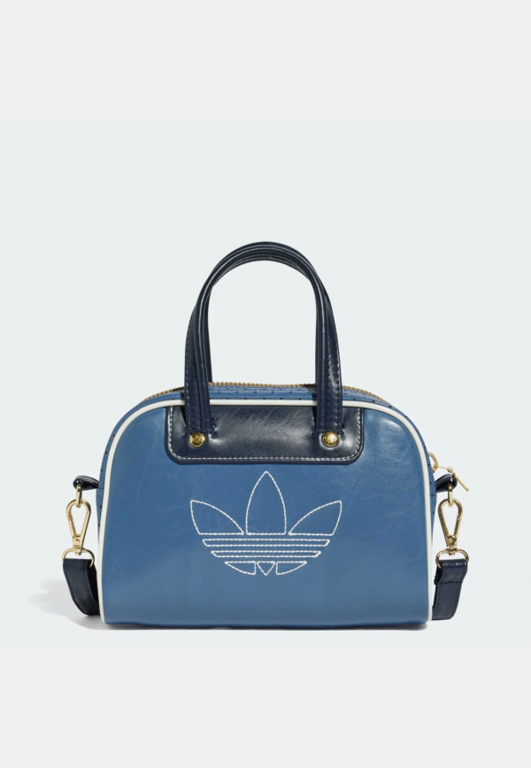 Bolso de mano azul vintage mini bowling adidas original - Imagen 5