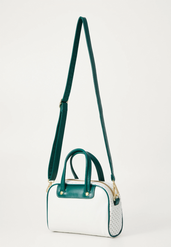 Bolso de mano blanco con verde mini bowling adidas original - Imagen 2