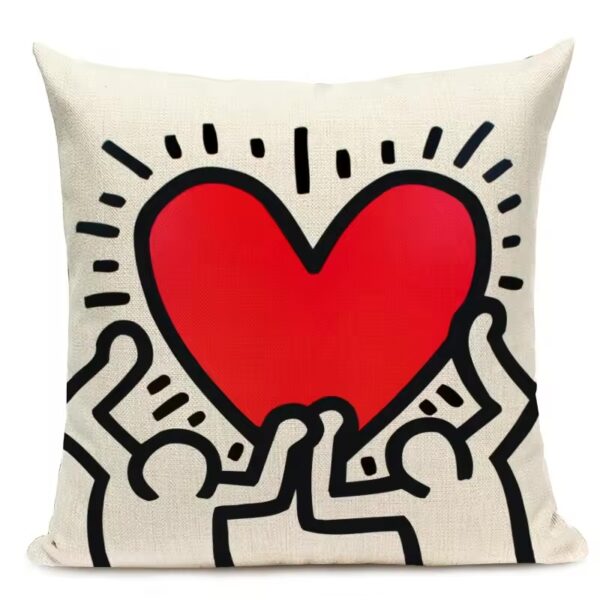 Simpáticas fundas para cojines medidas 45x 45 cm con dibujos del artista Keith Haring - Imagen 13