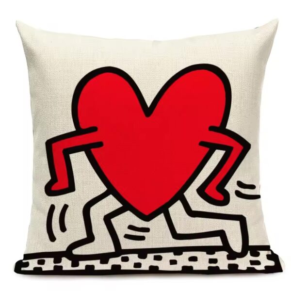 Simpáticas fundas para cojines medidas 45x 45 cm con dibujos del artista Keith Haring - Imagen 12