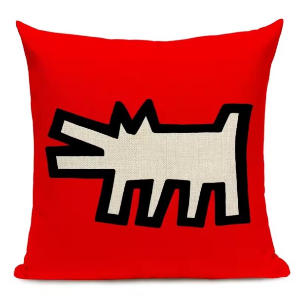 Simpáticas fundas para cojines medidas 45x 45 cm con dibujos del artista Keith Haring - Imagen 11