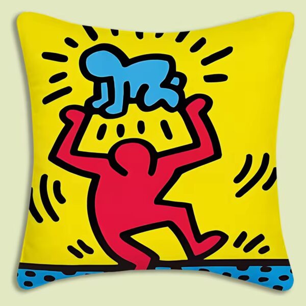 Simpáticas fundas para cojines medidas 45x 45 cm con dibujos del artista Keith Haring - Imagen 9