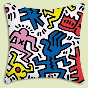 Simpáticas fundas para cojines medidas 45x 45 cm con dibujos del artista Keith Haring