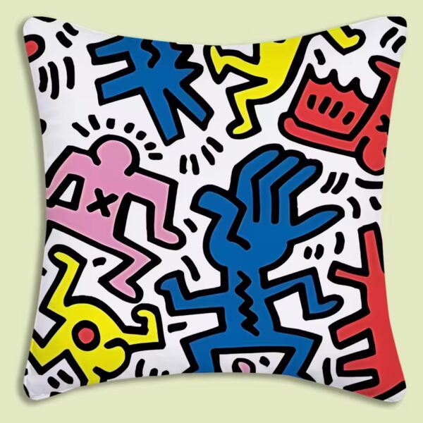 Simpáticas fundas para cojines medidas 45x 45 cm con dibujos del artista Keith Haring