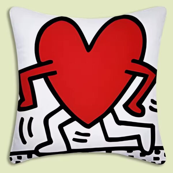 Simpáticas fundas para cojines medidas 45x 45 cm con dibujos del artista Keith Haring - Imagen 7