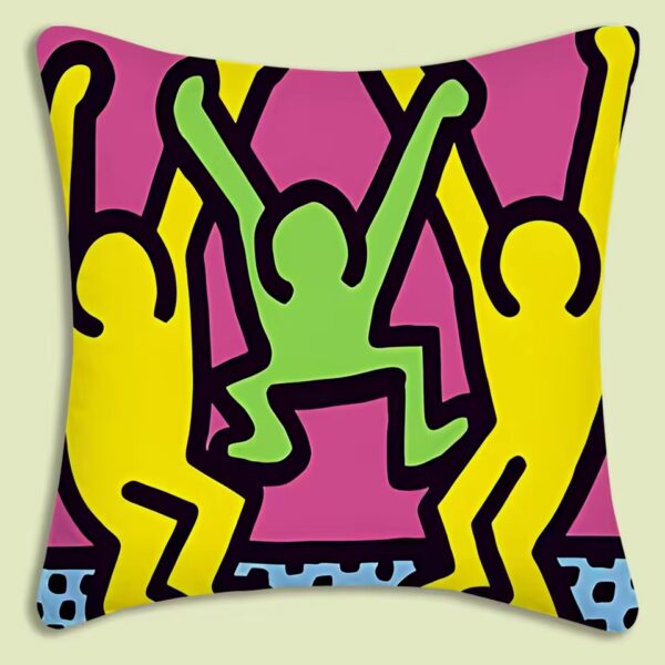 Simpáticas fundas para cojines medidas 45x 45 cm con dibujos del artista Keith Haring - Imagen 6
